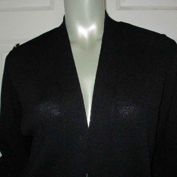 ST. JOHN SEPARATES Black Santana Knit Open Jacket Cardigan Size Small - Picture 2 of 6